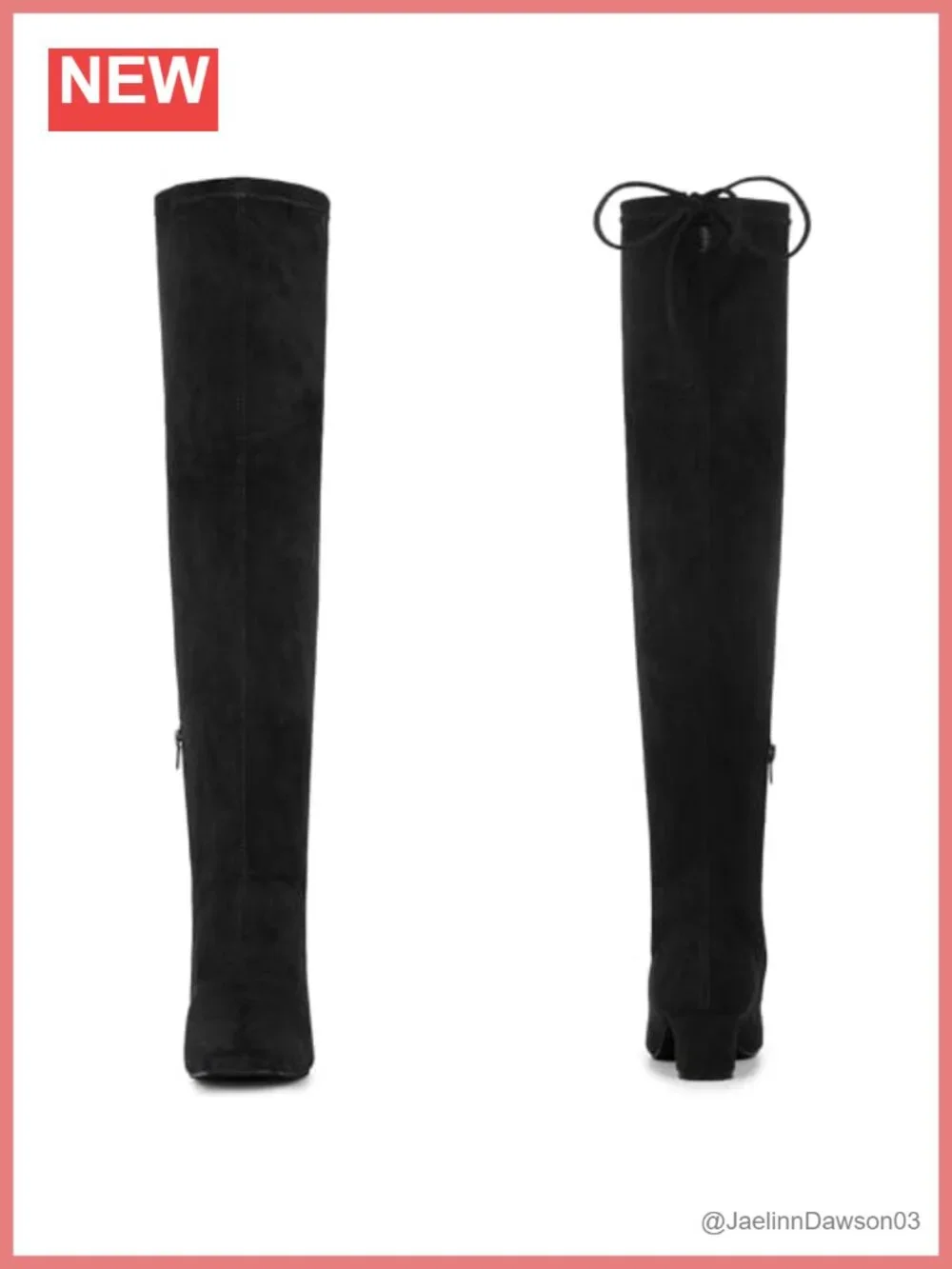 Square Toe Faux Suede Thigh High Over the Knee Boots Women